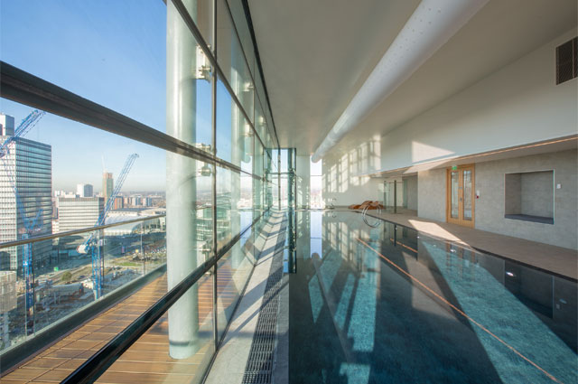 Refurbishment of prestigious 18th-floor residential block gym & swimming pool 1